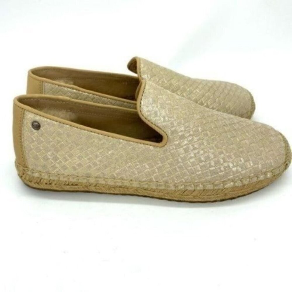 Ugg Womens Sandrinne Metallic Leather Espadrille Slip On Shoes - Picture 5 of 14